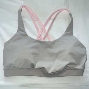 Lululemon Energy Bra Medium Support, B–D Cups - Chrome / Milkshake